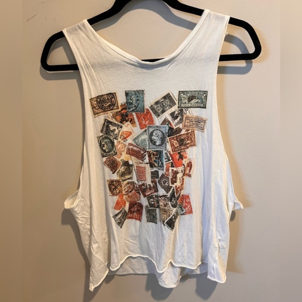 fab'rik Women's Stamps Graphic Cut-off
Tank Top